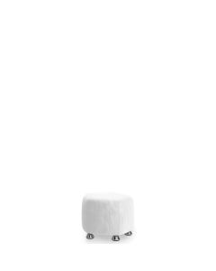 Monaco White Velvet Small Pouf