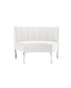 Monaco White Round with Back 16" High Lounge