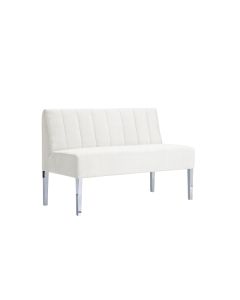Monaco White Loveseat with Back 18" High Dining
