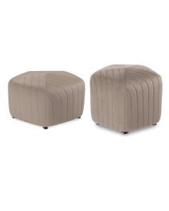 Monaco Pouf Mini & Biggy Velvet Truffle