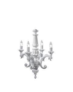 Chandelier, 4 Light Napoleon White