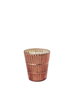 Rose Gold Lines Candle Holder 3"