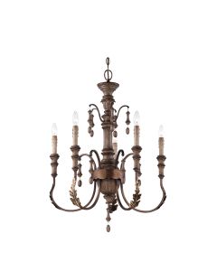 Chandelier, 5 Light Rustique 