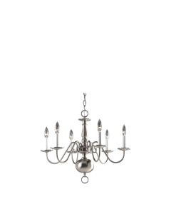 Chandelier, 6 Light Americana Silver