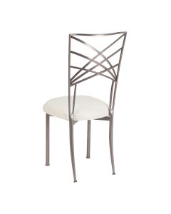 Silver Chameleon with Ivory Suede Cushion