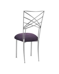 Silver Chameleon with Lilac Suede Cushion