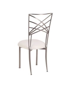 Silver Chameleon with White Suede Cushion
