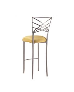 Silver Chameleon Barstool with Gold Stretch Knit Cushion