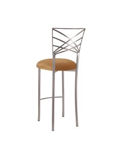 Silver Chameleon Barstool with Gold Velvet Cushion