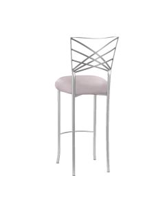 Silver Chameleon Barstool with Silver Stretch Knit Cushion