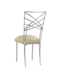 Silver Chameleon with Champagne Dupioni Cushion