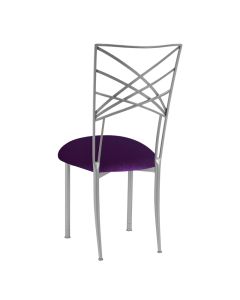 Silver Chameleon with Deep Purple Velvet Cushion