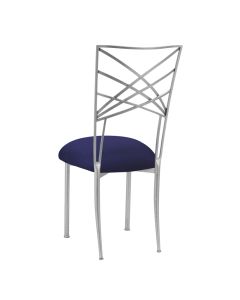 Silver Chameleon with Navy Stretch Knit Cushion