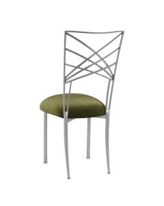 Silver Chameleon with Olive Velvet Cushion