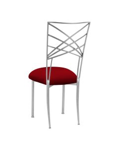 Silver Chameleon with Red Stretch Knit Cushion