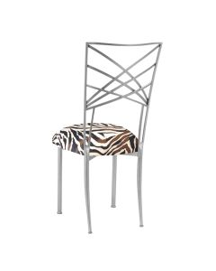 Silver Chameleon with Zebra Stretch Knit Cushion