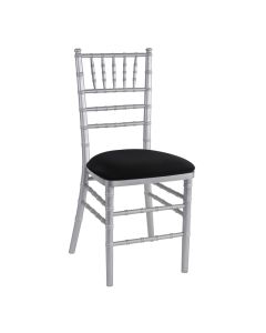 Silver Chiavari Chair with Black Stretch Knit 