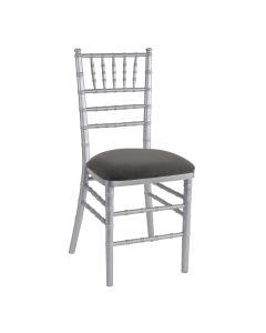 Silver Chiavari Chair with Charcoal Suede 