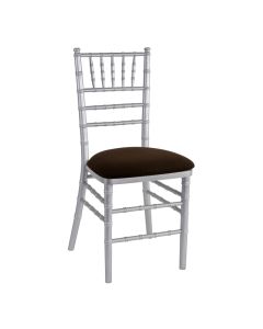 Silver Chiavari Chair with Chocolate Suede 