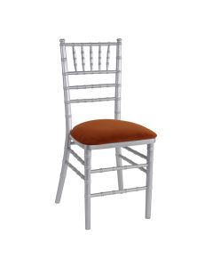 Silver Chiavari Chair with Copper Suede 