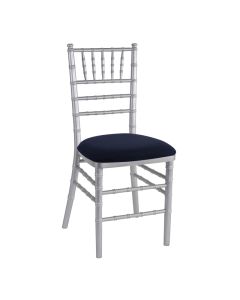 Silver Chiavari Chair with Navy Suede  