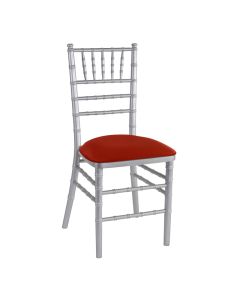 Silver Chiavari Chair with Red Stretch Knit 