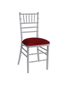 Silver Chiavari Chair with Red Velvet