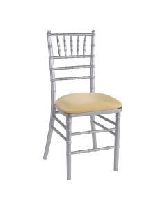 Silver Chiavari Chair with Toffee Stretch Knit