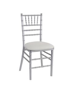 Silver Chiavari Chair White Cushion Standard