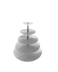 Silver Round 5 Tier Cupcake Tree