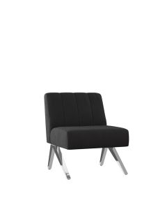 Soho Black Velvet Lounge Chair