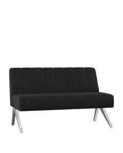 Soho Black Velvet Lounge Loveseat