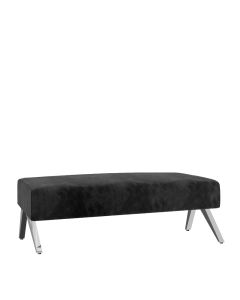 Soho Black Velvet Lounge Rectangle Ottoman