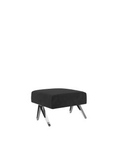Soho Black Velvet Lounge Square Ottoman