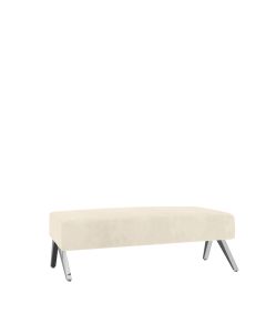 Soho Ivory Velvet Lounge Rectangle Ottoman