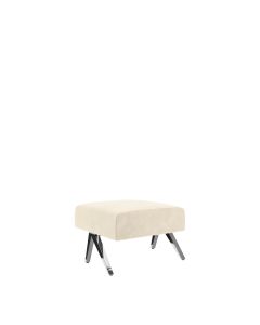 Soho Ivory Velvet Lounge Square Ottoman