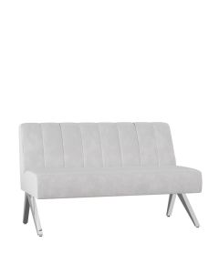 Soho White Velvet Lounge Loveseat