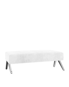 Soho White Velvet Lounge Rectangle Ottoman