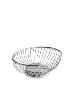 Stainless Oval Bread Basket 11" x 8"