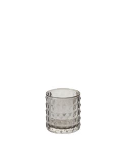 Studded Grey Candle Holder 2.75" x 2.75"