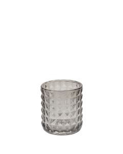 Studded Grey Candle Holder 3.5" x 3"
