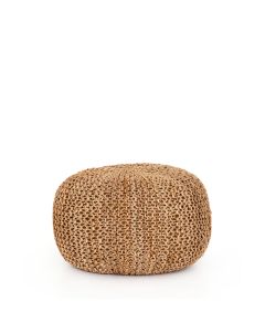 Tan Jute Pouf 30"
