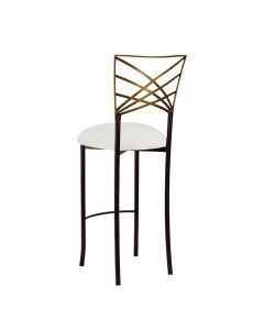 Two Tone Chameleon Bar Stool with Ivory Suede Cushion