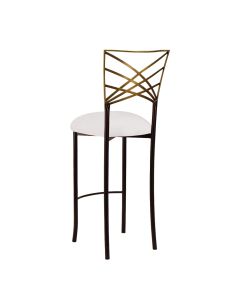 Two Tone Chameleon Barstool with White Suede Cushion