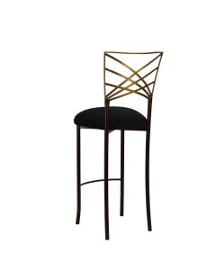 Two Tone Chameleon Barstool with Black Stretch Knit Cushion