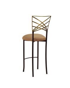 Two Tone Chameleon Bar Stool with Camel Suede Cushion