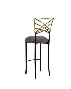 Two Tone Chameleon Barstool with Charcoal Suede Cushion