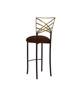 Two Tone Chameleon Barstool with Chocolate Suede Cushion