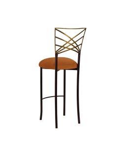Two Tone Chameleon Barstool with Copper Suede Cushion