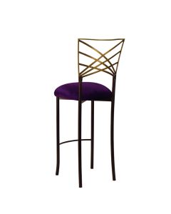 Two Tone Chameleon Barstool with Deep Purple Velvet Cushion